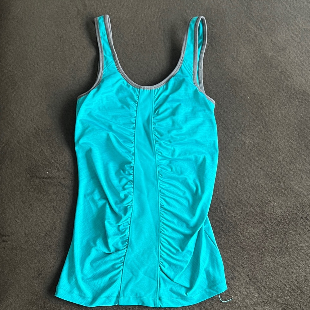 Lole Turquoise Ruched Tank Top